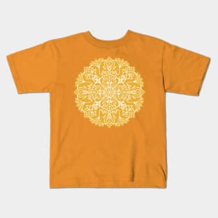 Yellow Lotus Mandala Kids T-Shirt